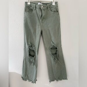 Green distressed Jeans